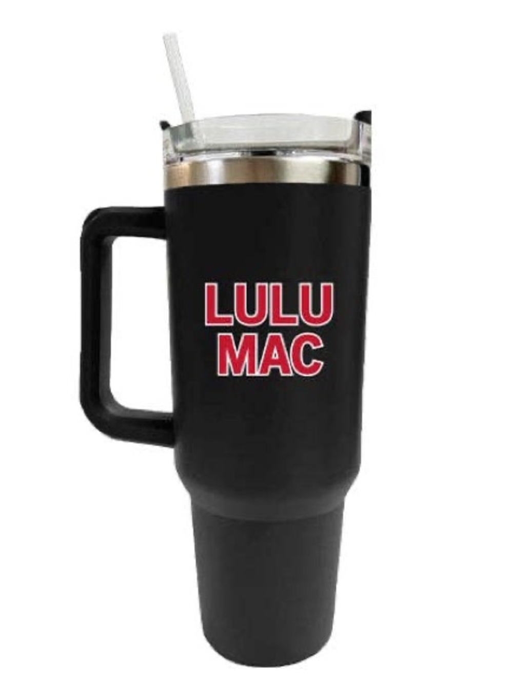 Lulu Mac Black with Red Logo Morgan Tumbler